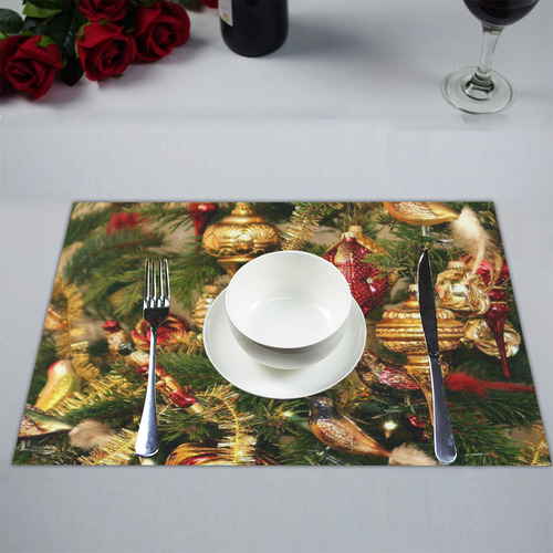 merry christmas 733B by JamColors Placemat 14’’ x 19’’ (Two Pieces)