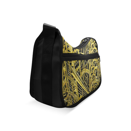 Art Deco Beautiful Gold Floral Geometric Crossbody Bags (Model 1616)