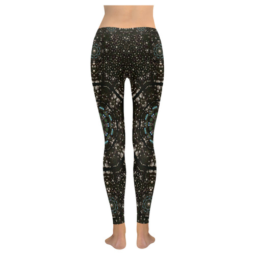 Pearl stars on a wonderful sky Women's Low Rise Leggings (Invisible Stitch) (Model L05)