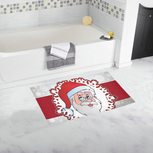 santa claus-red frame by JamColors Bath Rug 16''x 28''