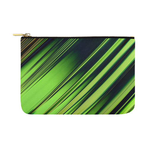 Diagonal Green/Black Abstract Carry-All Pouch 12.5''x8.5''