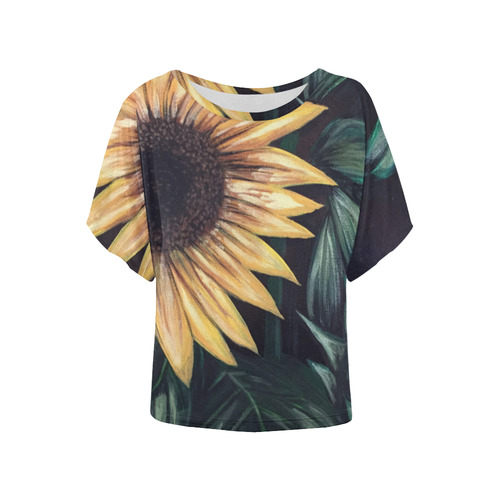 Sunflower Life Women's Batwing-Sleeved Blouse T shirt (Model T44)