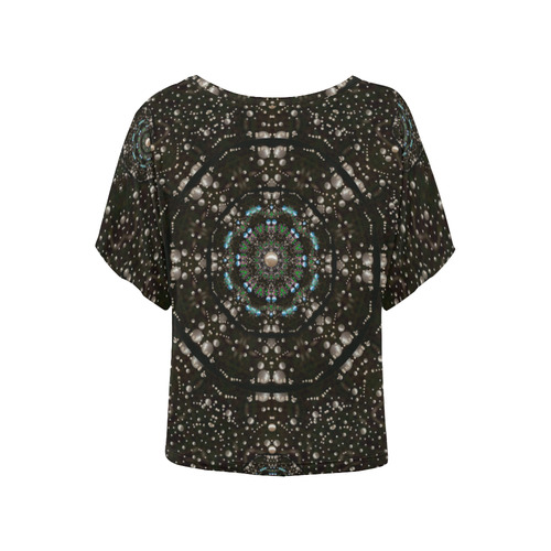 Pearl stars on a wonderful sky Women's Batwing-Sleeved Blouse T shirt (Model T44)