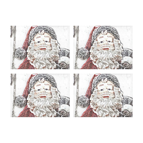x-mas- Santa Claus B by JamColors Placemat 14’’ x 19’’ (Four Pieces)