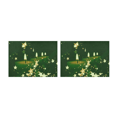 christmas candles green by JamColors Placemat 14’’ x 19’’ (Two Pieces)