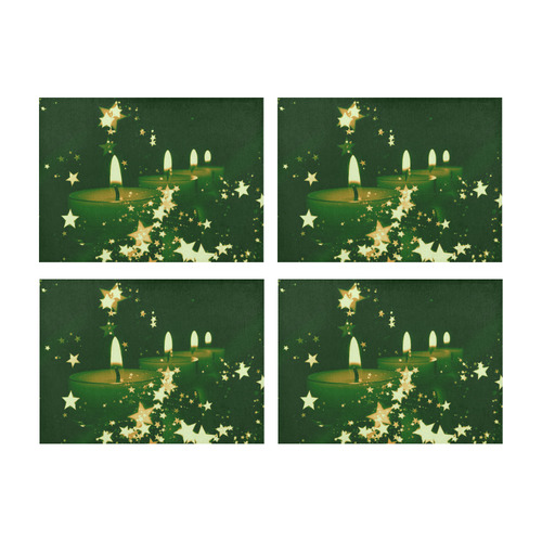 christmas candles green by JamColors Placemat 14’’ x 19’’ (Set of 4)