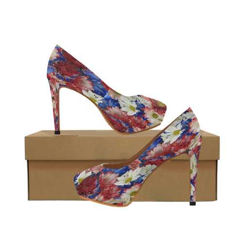 red white and blue high heels