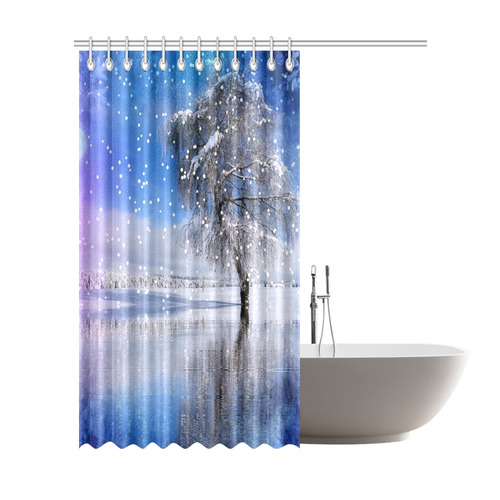x-mas-romantic winter moment 2by JamColors Shower Curtain 72"x84"