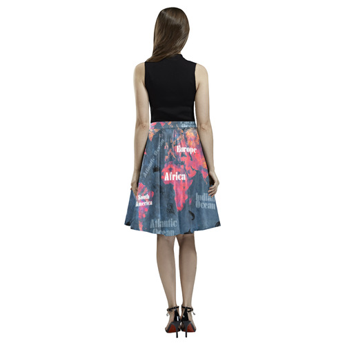 world map #world #map Melete Pleated Midi Skirt (Model D15)