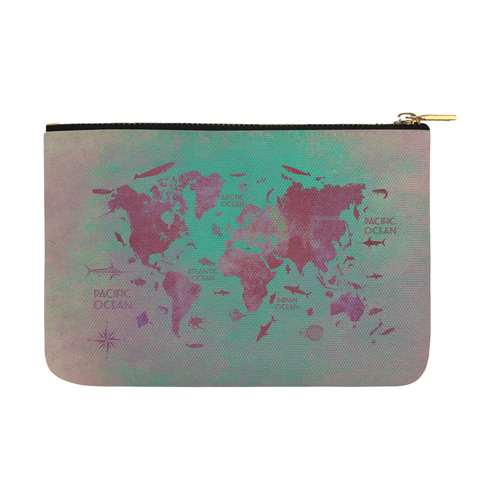 world map #world #map Carry-All Pouch 12.5''x8.5''