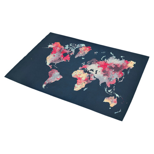 world map #world #map Azalea Doormat 30" x 18" (Sponge Material)