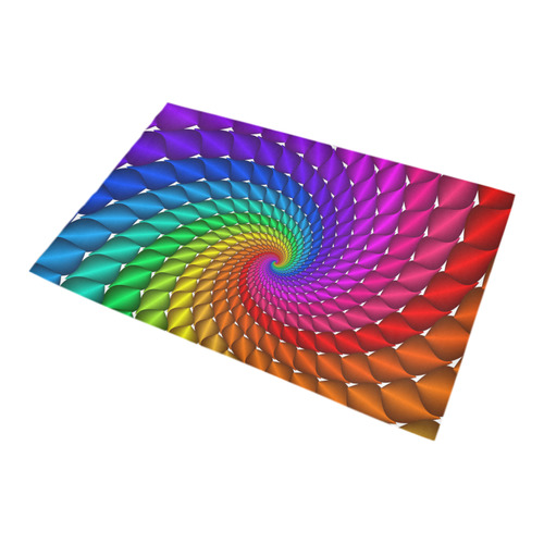 Psychedelic Rainbow Spiral Bath Rug 20''x 32''