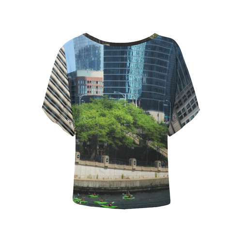 Chitwn Women's Batwing-Sleeved Blouse T shirt (Model T44)