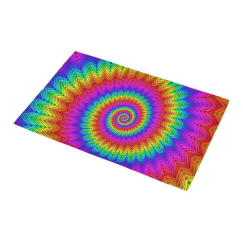 Psychedelic Rainbow Spiral Bath Rug 16''x 28''