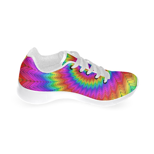 Psychedelic Rainbow Spiral Women's Running Shoes/Large Size (Model 020)