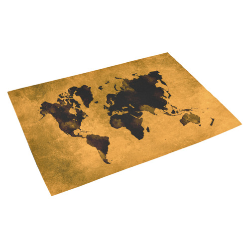 world map #world #map Azalea Doormat 30" x 18" (Sponge Material)