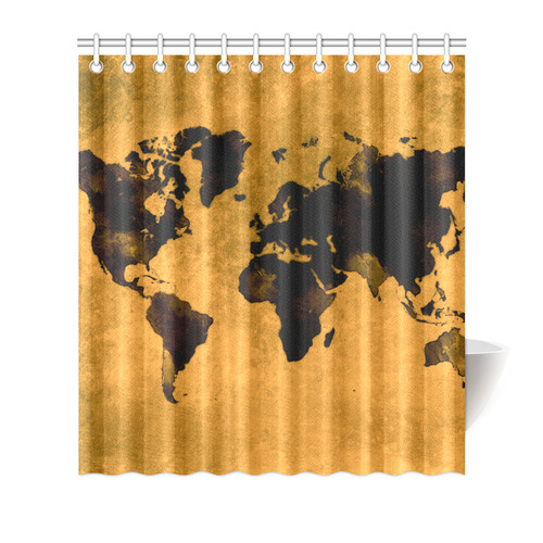 world map #world #map Shower Curtain 66"x72"