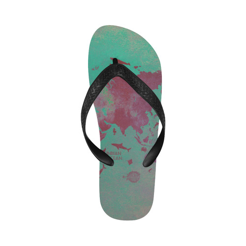 world map #world #map Flip Flops for Men/Women (Model 040)