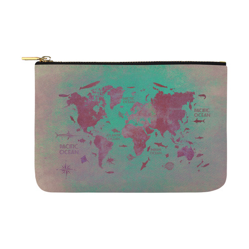 world map #world #map Carry-All Pouch 12.5''x8.5''