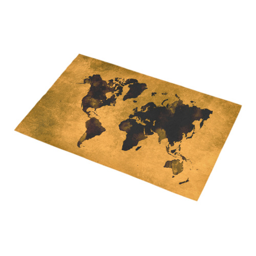 world map #world #map Bath Rug 16''x 28''
