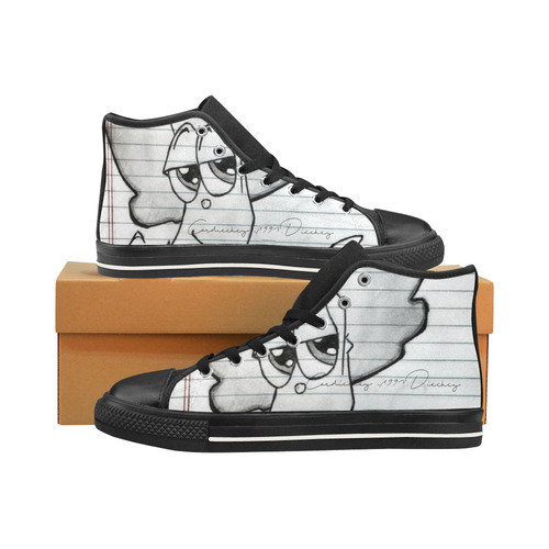 Cardiechey cartoon Men’s Classic High Top Canvas Shoes /Large Size (Model 017)