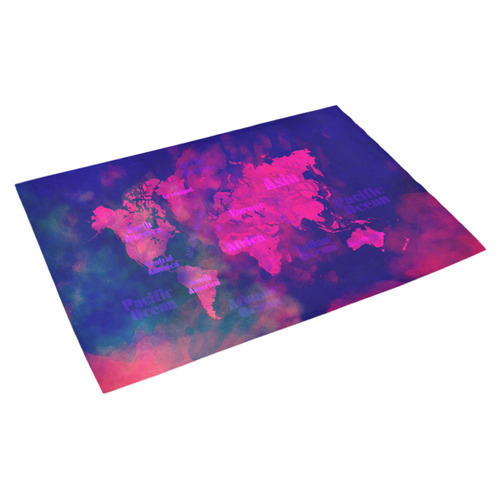 world map #world #map Azalea Doormat 30" x 18" (Sponge Material)