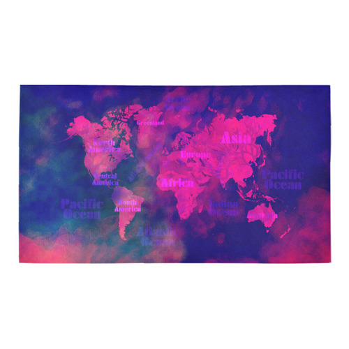 world map #world #map Bath Rug 16''x 28''
