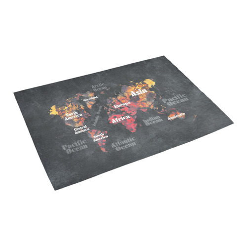 world map #world #map Azalea Doormat 24" x 16" (Sponge Material)