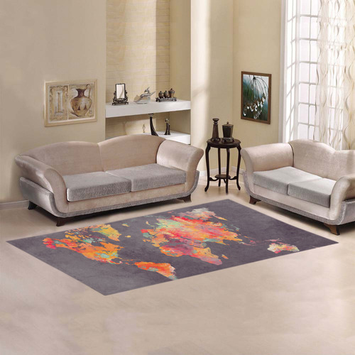 world map #world #map Area Rug 7'x3'3''