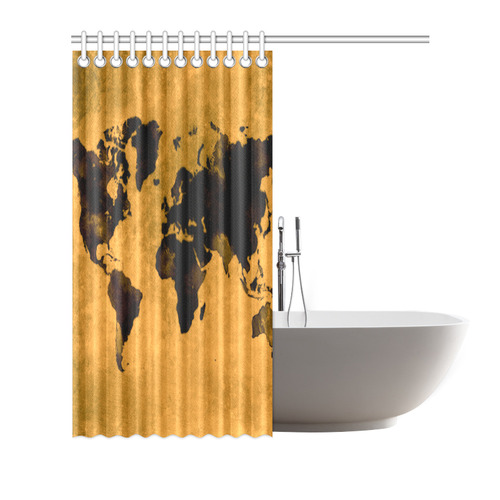 world map #world #map Shower Curtain 66"x72"