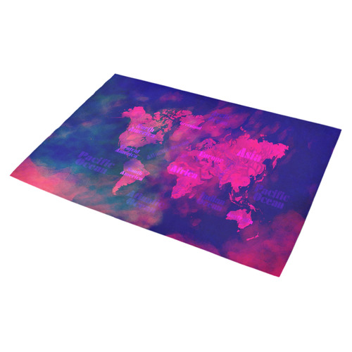 world map #world #map Azalea Doormat 30" x 18" (Sponge Material)