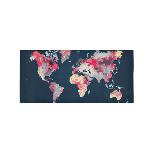 world map #world #map Area Rug 7'x3'3''