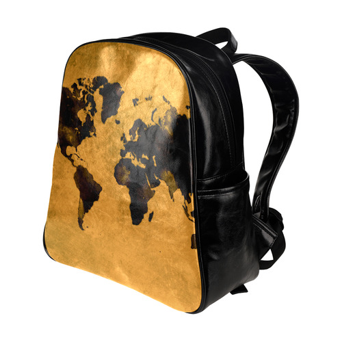 world map #world #map Multi-Pockets Backpack (Model 1636)