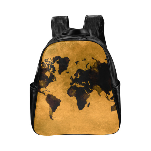 world map #world #map Multi-Pockets Backpack (Model 1636)