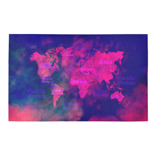 world map #world #map Bath Rug 20''x 32''