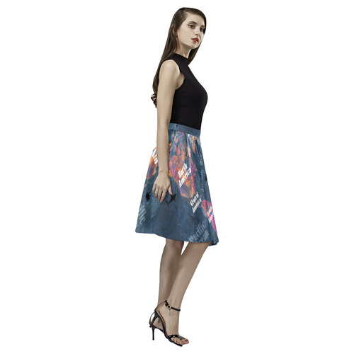 world map #world #map Melete Pleated Midi Skirt (Model D15)