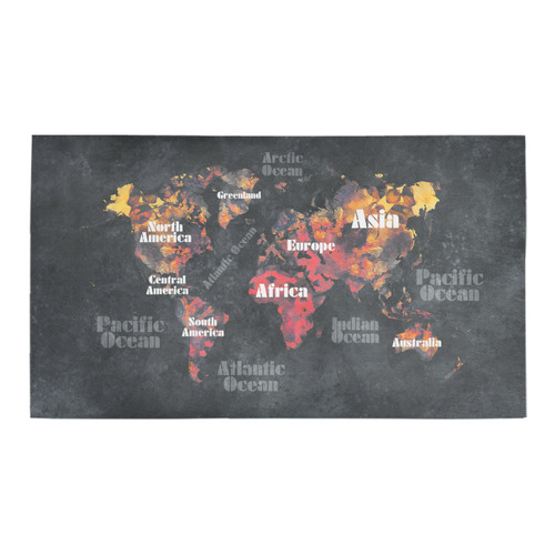 world map #world #map Bath Rug 16''x 28''