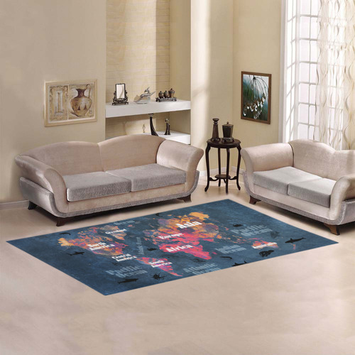 world map #world #map Area Rug 7'x3'3''