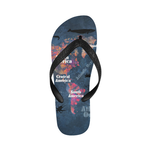 world map #world #map Flip Flops for Men/Women (Model 040)