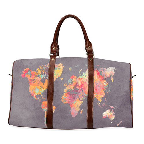 world map #world #map Waterproof Travel Bag/Small (Model 1639)