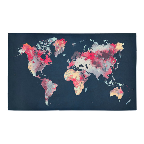 world map #world #map Azalea Doormat 30" x 18" (Sponge Material)