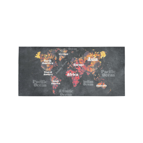 world map #world #map Area Rug 7'x3'3''