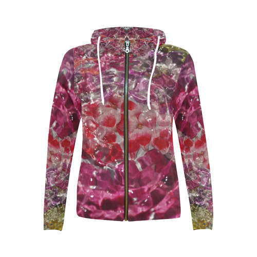 Petal Mania All Over Print Full Zip Hoodie for Women (Model H14)