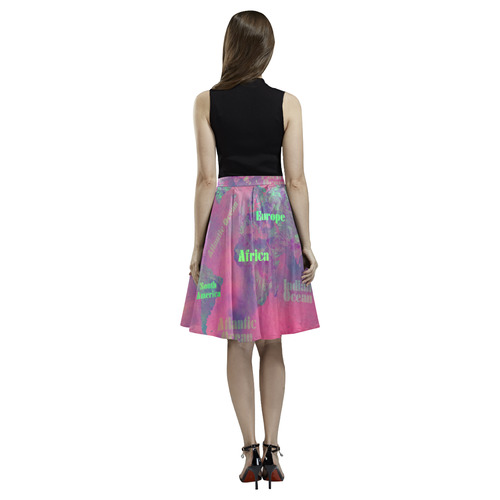 world map #world #map Melete Pleated Midi Skirt (Model D15)