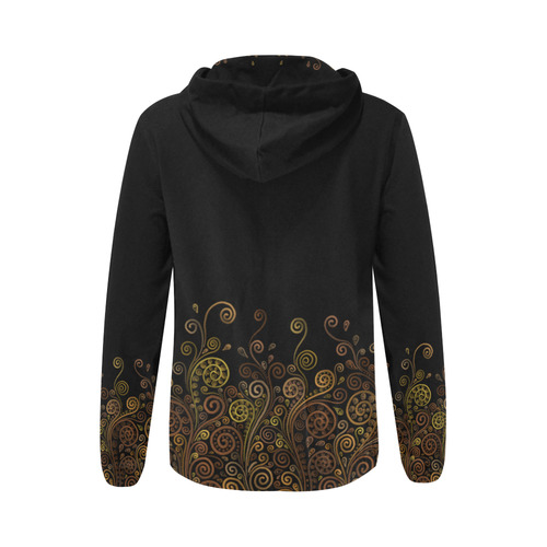 3D Psychedelic, Sand Clock All Over Print Full Zip Hoodie for Women (Model H14)
