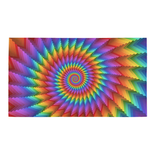 Psychedelic Rainbow Spiral Bath Rug 16''x 28''