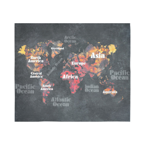 world map #world #map Cotton Linen Wall Tapestry 60"x 51"