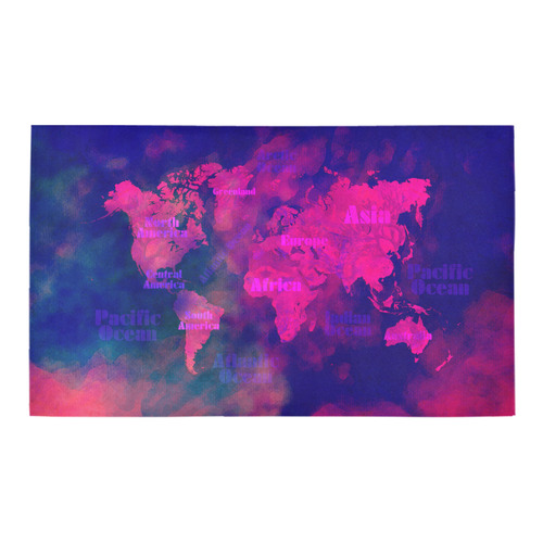 world map #world #map Azalea Doormat 30" x 18" (Sponge Material)