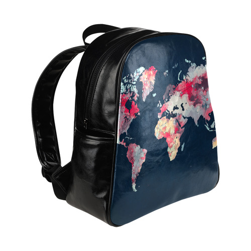 world map #world #map Multi-Pockets Backpack (Model 1636)