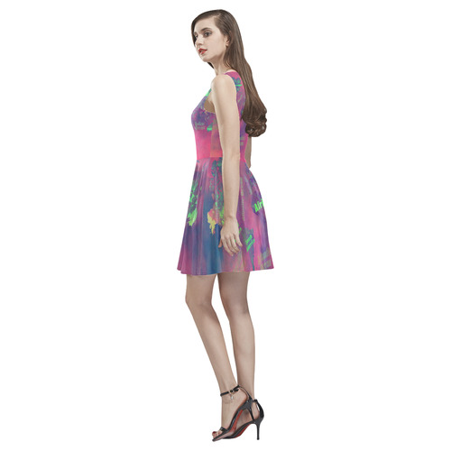 world map #world #map Thea Sleeveless Skater Dress(Model D19)